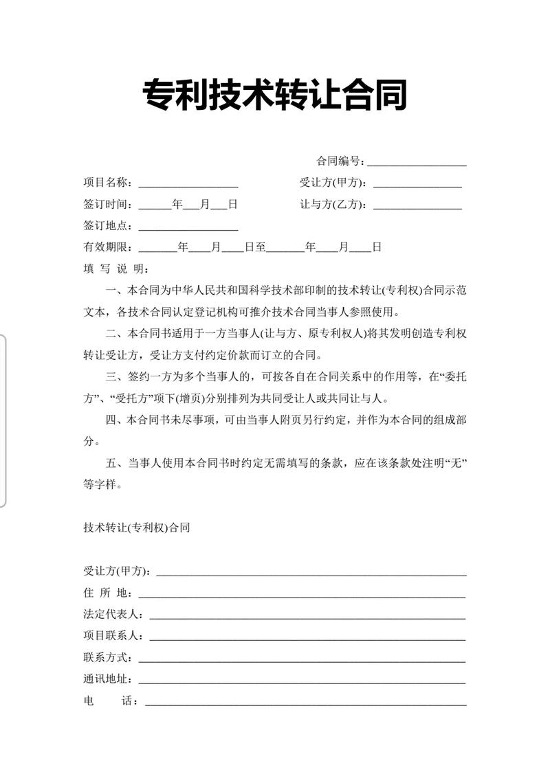 2025年最新標(biāo)準(zhǔn)版專利技術(shù)轉(zhuǎn)讓合同范本及注意事項(xiàng)